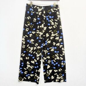 Maeve Black Floral Cropped Pants